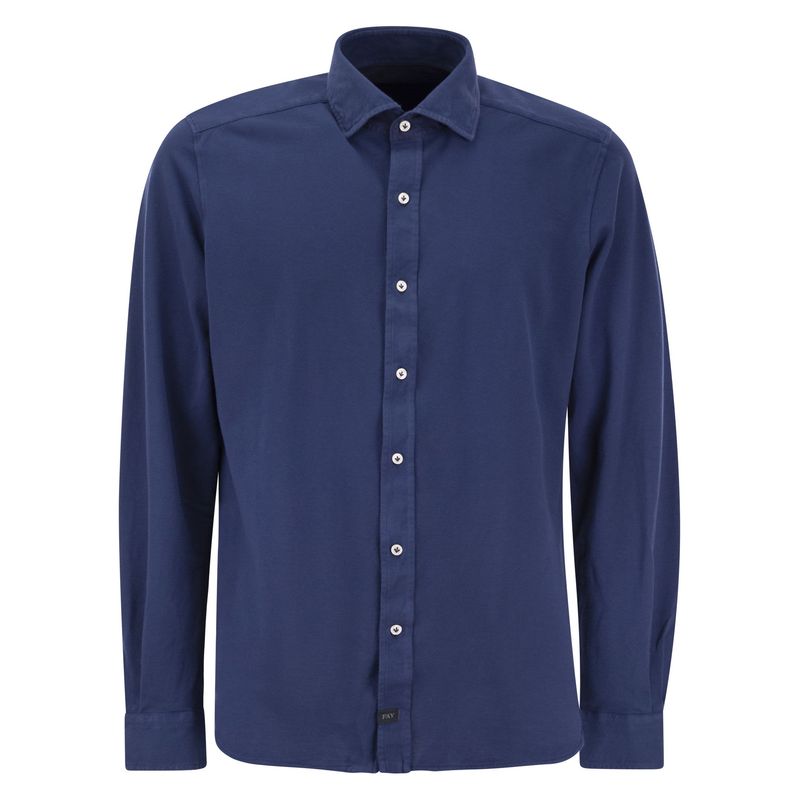 Fay Men Cotton French Collar Shirt